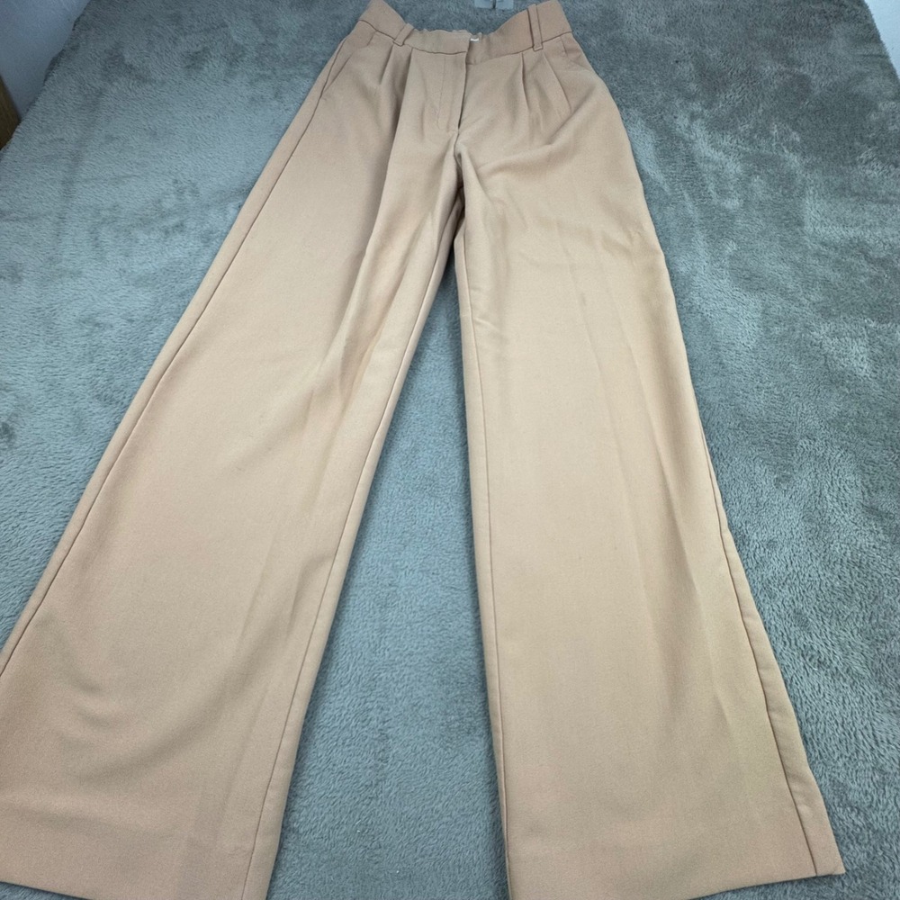 Abercrombie & Fitch Wide Leg Trousers Womens 4 Tan Excellent High Rise Pleated
